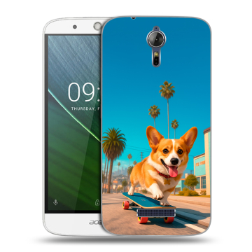 Силиконовый чехол на Acer Liquid Zest Plus с принтом Корги на скейте Силиконовый чехол на Acer Liquid Zest Plus с принтом Корги на скейте