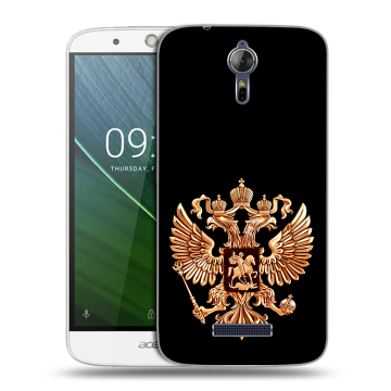 Силиконовый чехол на Acer Liquid Zest Plus с принтом Герб России золотой Силиконовый чехол на Acer Liquid Zest Plus с принтом Герб России золотой