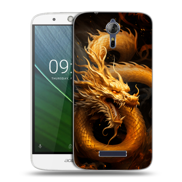 Силиконовый чехол на Acer Liquid Zest Plus с принтом Золотой дракон Силиконовый чехол на Acer Liquid Zest Plus с принтом Золотой дракон