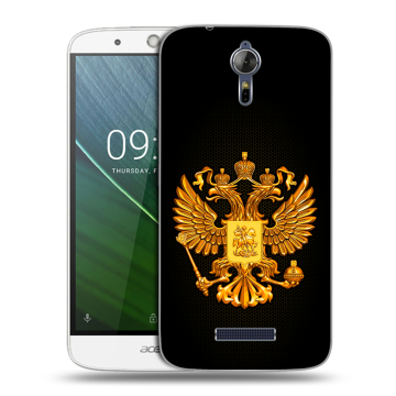 Силиконовый чехол на Acer Liquid Zest Plus с принтом Герб России желтый Силиконовый чехол на Acer Liquid Zest Plus с принтом Герб России желтый