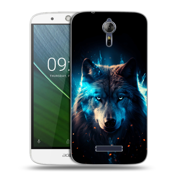 Силиконовый чехол на Acer Liquid Zest Plus с принтом Волк ночной Силиконовый чехол на Acer Liquid Zest Plus с принтом Волк ночной