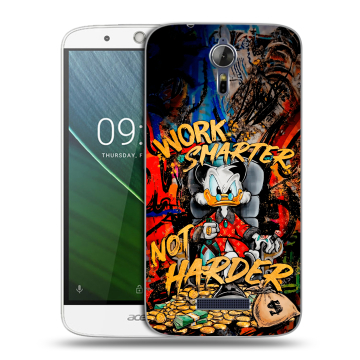 Силиконовый чехол на Acer Liquid Zest Plus с принтом Дональд Дак Деньги Силиконовый чехол на Acer Liquid Zest Plus с принтом Дональд Дак Деньги