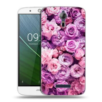 Силиконовый чехол на Acer Liquid Zest Plus с принтом лавандовые розы