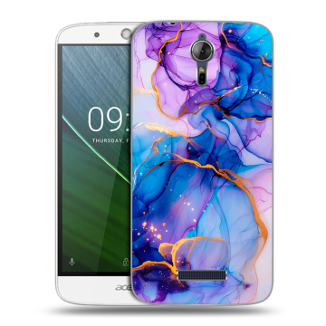 Силиконовый чехол на Acer Liquid Zest Plus с принтом синий мрамор Силиконовый чехол на Acer Liquid Zest Plus с принтом синий мрамор