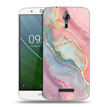 Силиконовый чехол на Acer Liquid Zest Plus с принтом розовый мрамор Силиконовый чехол на Acer Liquid Zest Plus с принтом розовый мрамор