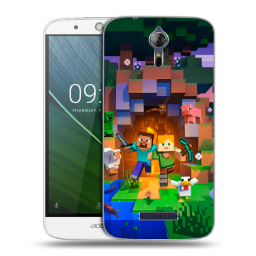 Силиконовый чехол на Acer Liquid Zest Plus с принтом Майнкрафт Minecraft Силиконовый чехол на Acer Liquid Zest Plus с принтом Майнкрафт Minecraft