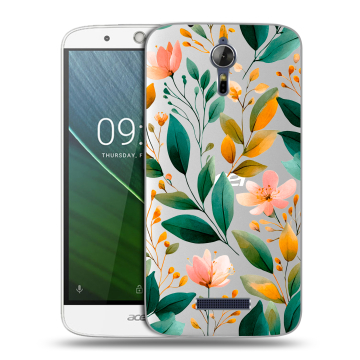 Силиконовый чехол на Acer Liquid Zest Plus с принтом Цветы паттерн