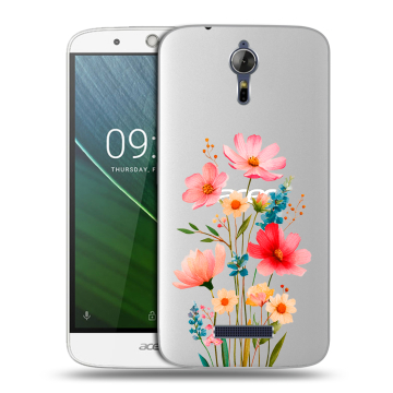 Силиконовый чехол на Acer Liquid Zest Plus с принтом Цветы