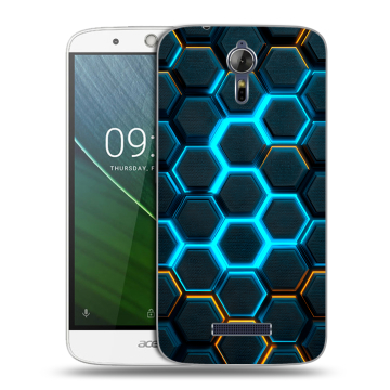 Силиконовый чехол на Acer Liquid Zest Plus с принтом Неоновые соты