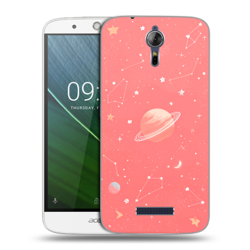 Силиконовый чехол на Acer Liquid Zest Plus с принтом Розовый космос