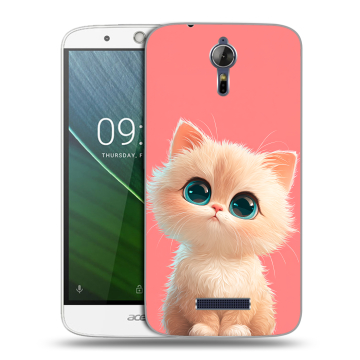 Силиконовый чехол на Acer Liquid Zest Plus с принтом Розовый котенок