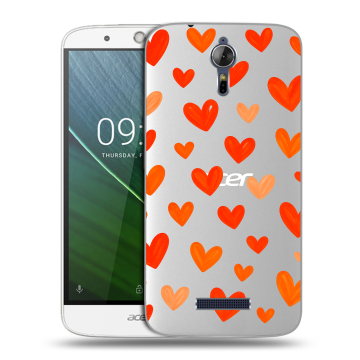 Силиконовый чехол на Acer Liquid Zest Plus с принтом Сердечки