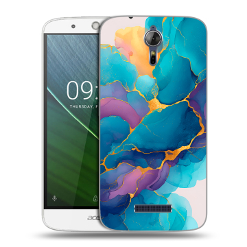 Силиконовый чехол на Acer Liquid Zest Plus с принтом Мрамор блестки