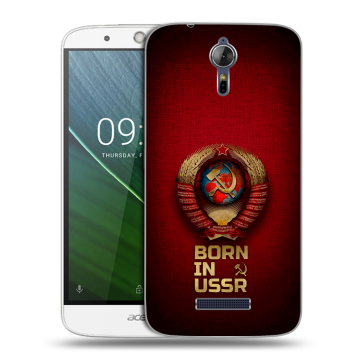 Силиконовый чехол на Acer Liquid Zest Plus с принтом Флаг Герб СССР