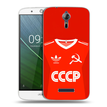 Силиконовый чехол на Acer Liquid Zest Plus с принтом Флаг Герб СССР