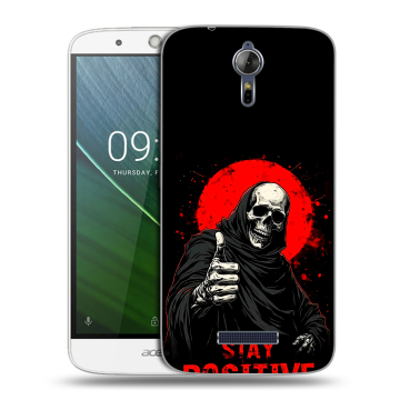 Силиконовый чехол на Acer Liquid Zest Plus с принтом смешной скелет