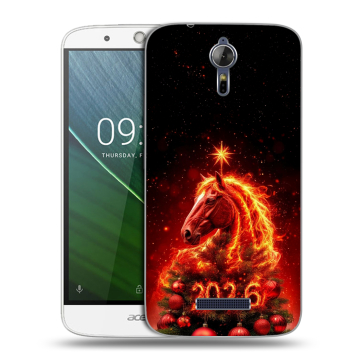 Силиконовый чехол на Acer Liquid Zest Plus с принтом Новый год