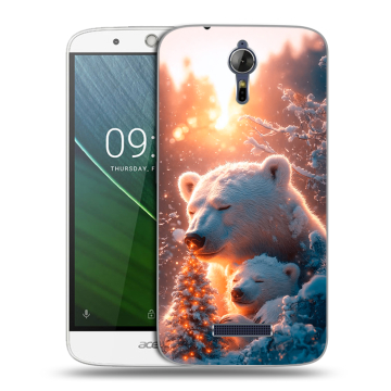 Силиконовый чехол на Acer Liquid Zest Plus с принтом Новый год