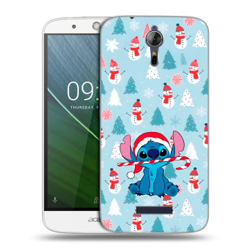 Силиконовый чехол на Acer Liquid Zest Plus с принтом Стич Новый год