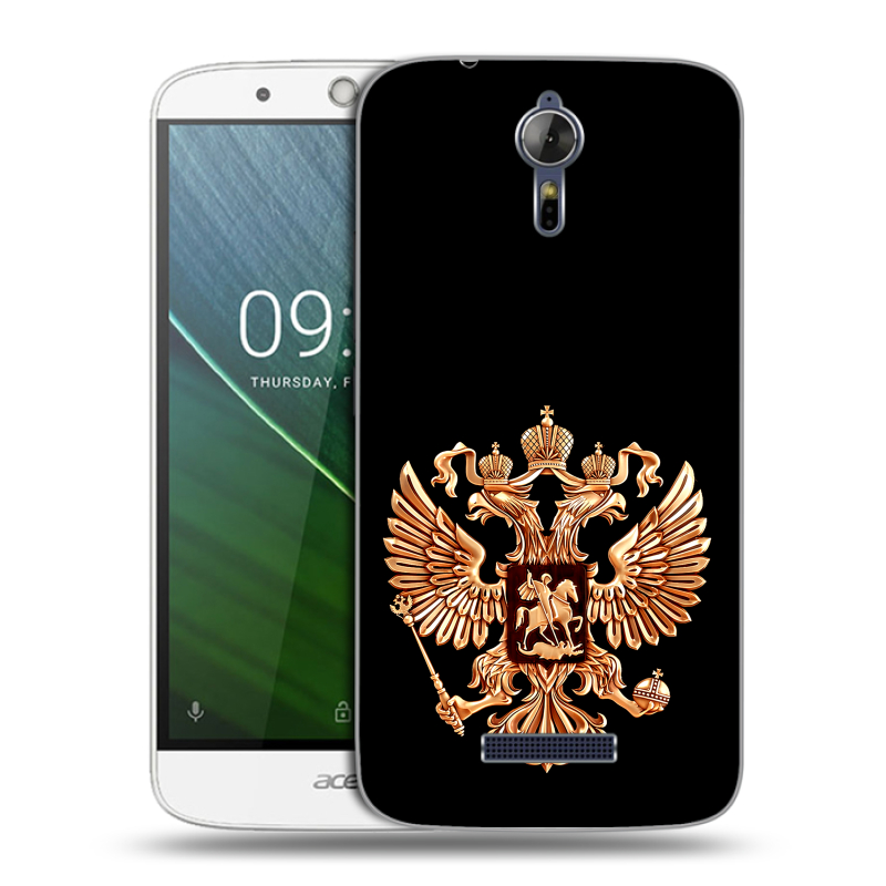 Силиконовый чехол на Acer Liquid Zest Plus с принтом Герб России золотой Силиконовый чехол на Acer Liquid Zest Plus с принтом Герб России золотой