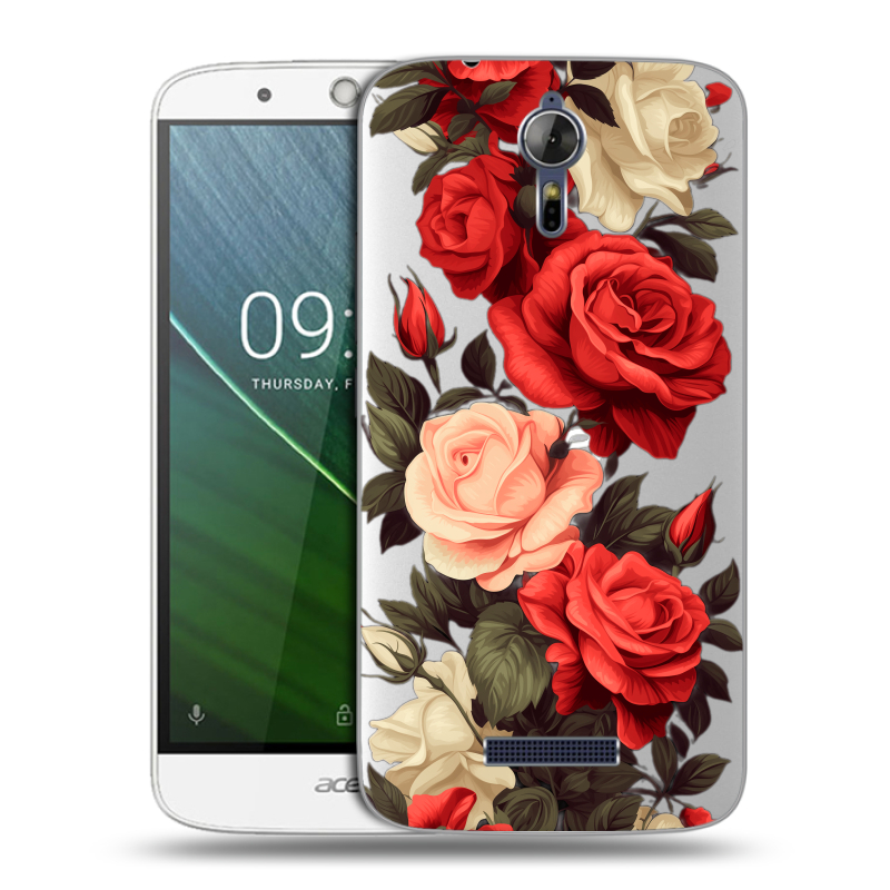 Силиконовый чехол на Acer Liquid Zest Plus с принтом Розы Силиконовый чехол на Acer Liquid Zest Plus с принтом Розы