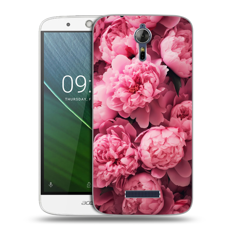 Силиконовый чехол на Acer Liquid Zest Plus с принтом цветы пионы Силиконовый чехол на Acer Liquid Zest Plus с принтом цветы пионы
