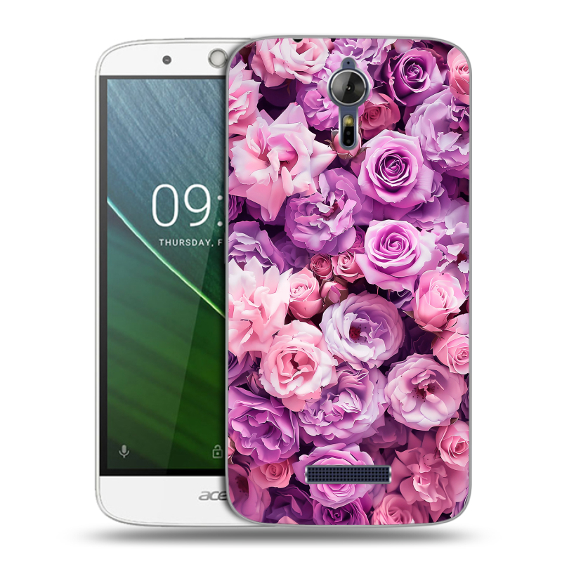 Силиконовый чехол на Acer Liquid Zest Plus с принтом лавандовые розы Силиконовый чехол на Acer Liquid Zest Plus с принтом лавандовые розы