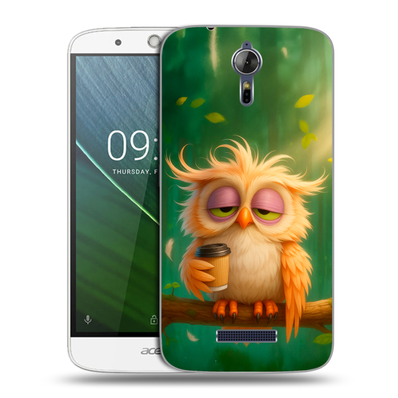 Силиконовый чехол на Acer Liquid Zest Plus с принтом сова Силиконовый чехол на Acer Liquid Zest Plus с принтом сова