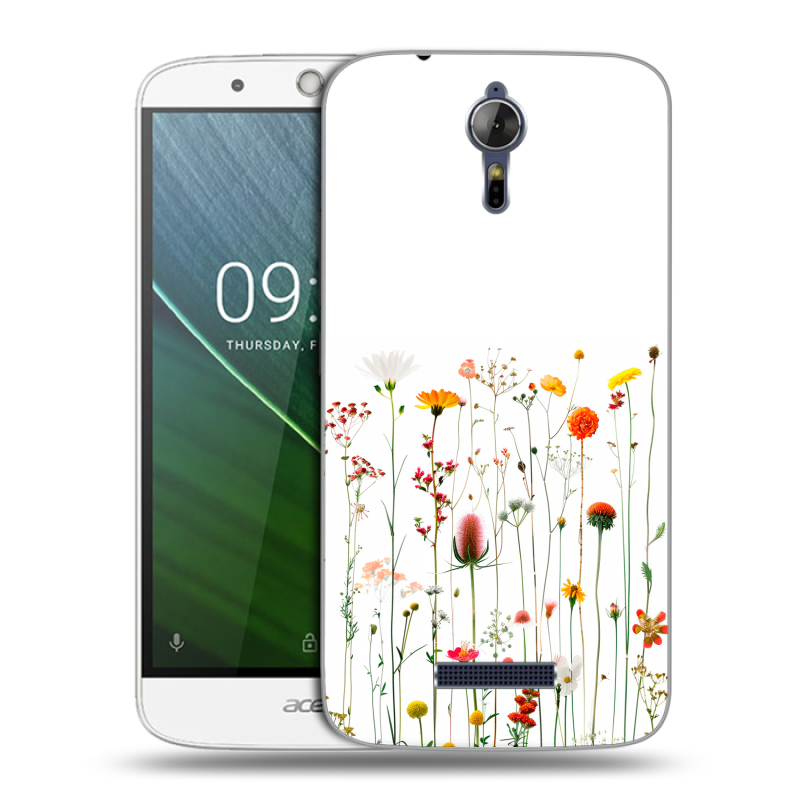 Силиконовый чехол на Acer Liquid Zest Plus с принтом цветы Силиконовый чехол на Acer Liquid Zest Plus с принтом цветы
