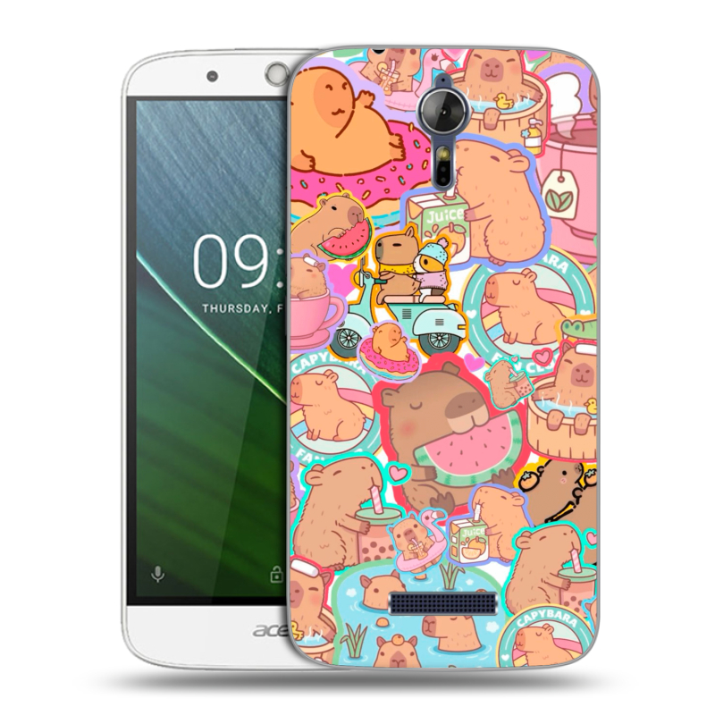 Силиконовый чехол на Acer Liquid Zest Plus с принтом капибары Силиконовый чехол на Acer Liquid Zest Plus с принтом капибары