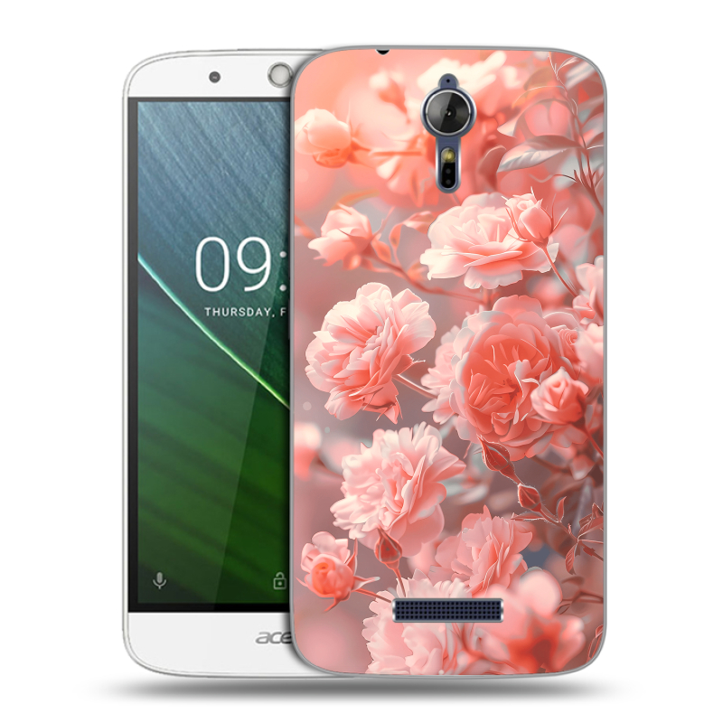 Силиконовый чехол на Acer Liquid Zest Plus с принтом Розы цветы Силиконовый чехол на Acer Liquid Zest Plus с принтом Розы цветы