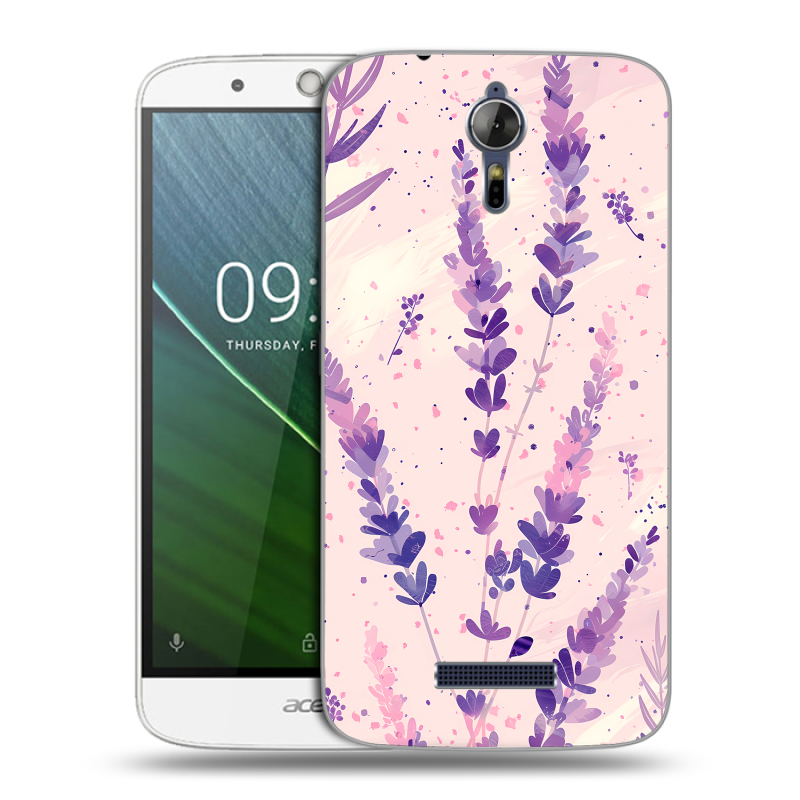 Силиконовый чехол на Acer Liquid Zest Plus с принтом цветы лаванда Силиконовый чехол на Acer Liquid Zest Plus с принтом цветы лаванда