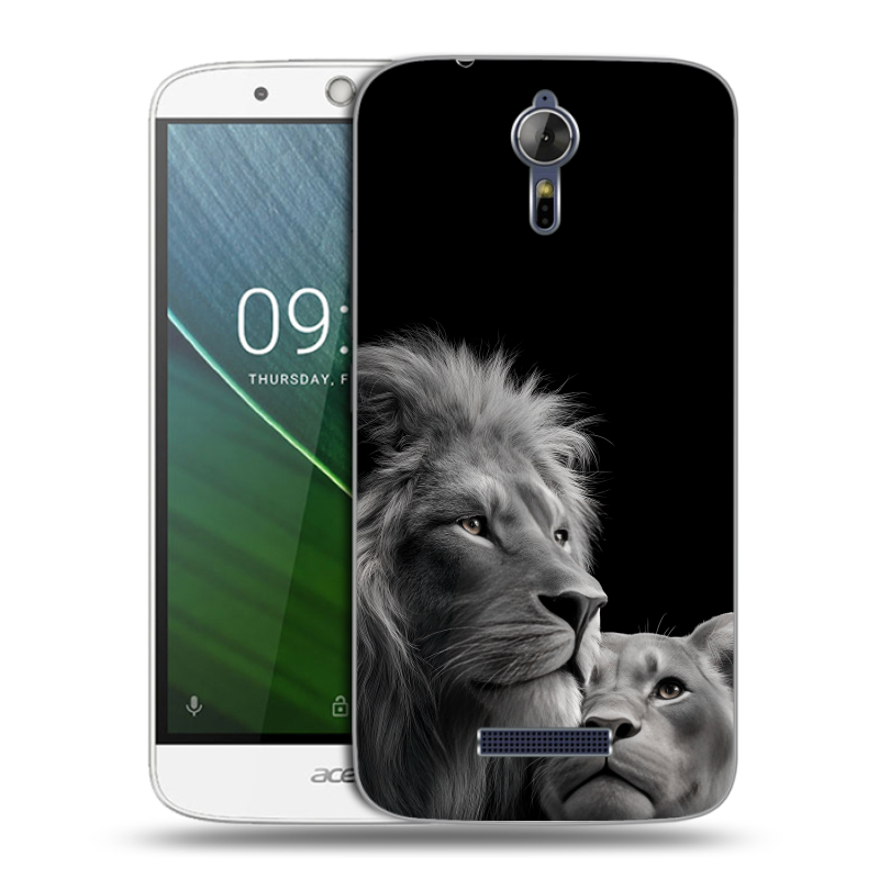 Силиконовый чехол на Acer Liquid Zest Plus с принтом Лев кошки Силиконовый чехол на Acer Liquid Zest Plus с принтом Лев кошки