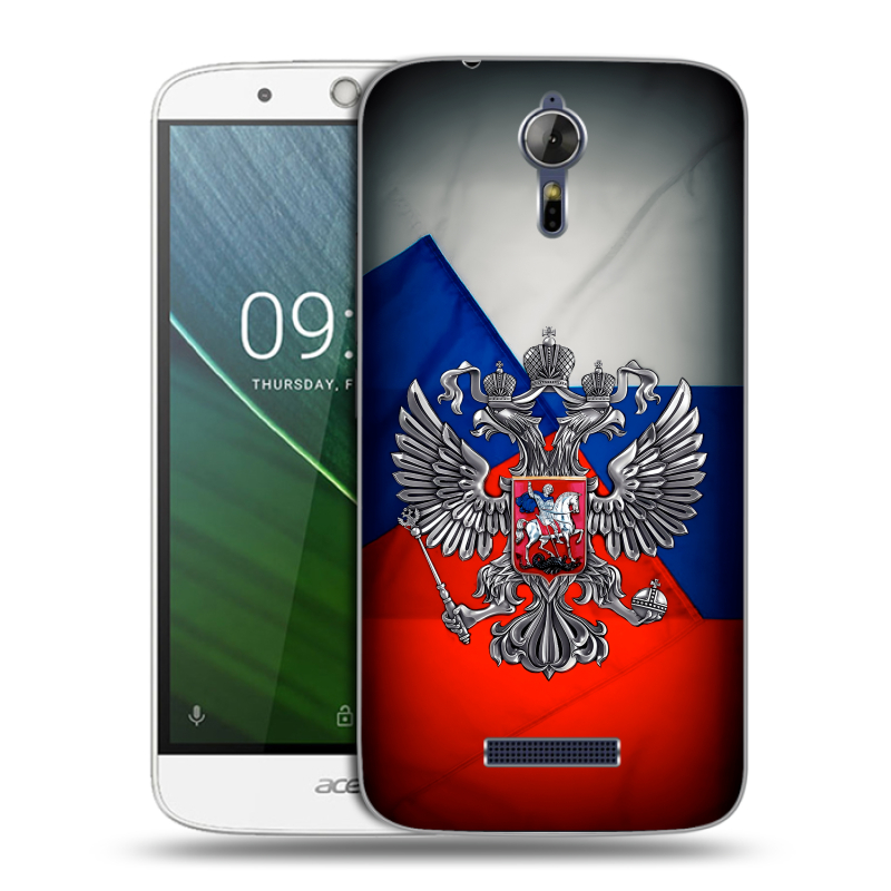 Силиконовый чехол на Acer Liquid Zest Plus с принтом Флаг России Силиконовый чехол на Acer Liquid Zest Plus с принтом Флаг России