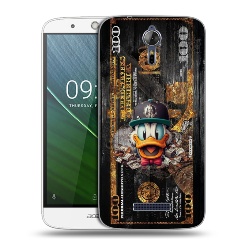 Силиконовый чехол на Acer Liquid Zest Plus с принтом Дональд Дак Доллар Силиконовый чехол на Acer Liquid Zest Plus с принтом Дональд Дак Доллар