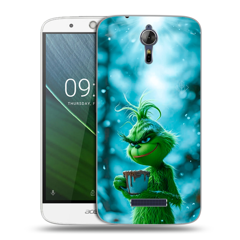 Силиконовый чехол на Acer Liquid Zest Plus с принтом Новый год гринч Силиконовый чехол на Acer Liquid Zest Plus с принтом Новый год гринч