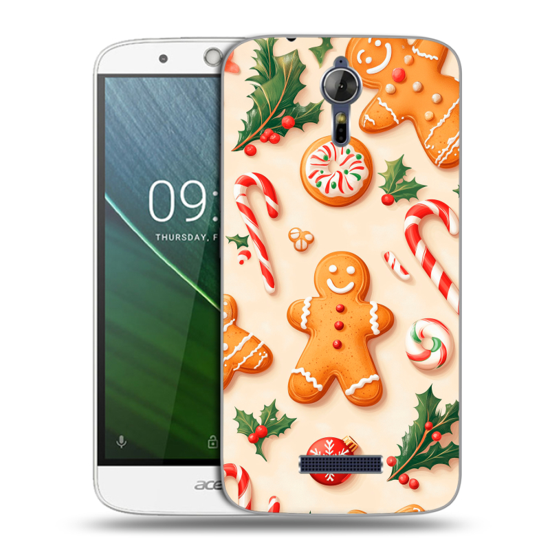 Силиконовый чехол на Acer Liquid Zest Plus с принтом Новый год Силиконовый чехол на Acer Liquid Zest Plus с принтом Новый год