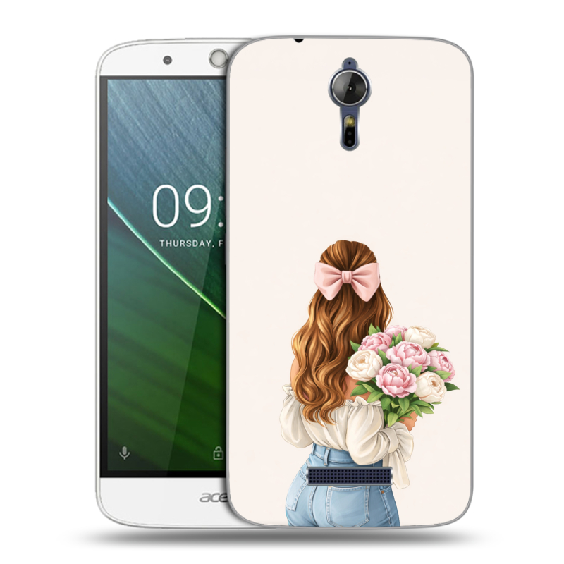 Силиконовый чехол на Acer Liquid Zest Plus с принтом женский Силиконовый чехол на Acer Liquid Zest Plus с принтом женский