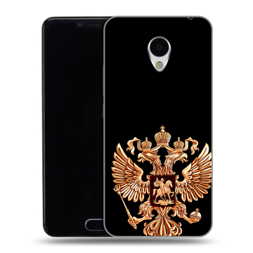 Пластиковый чехол на Meizu M3 с принтом Герб России золотой Пластиковый чехол на Meizu M3 с принтом Герб России золотой