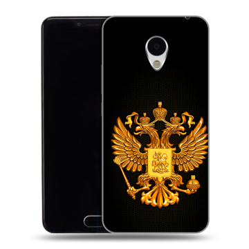 Пластиковый чехол на Meizu M3 с принтом Герб России желтый