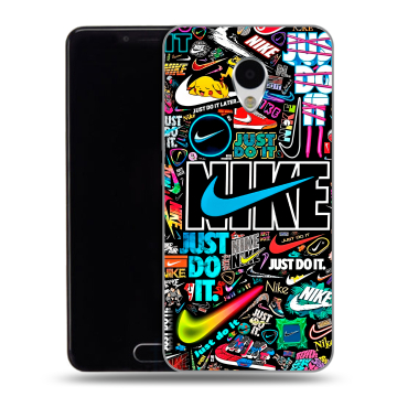 Пластиковый чехол на Meizu M3 с принтом найк nike черный Пластиковый чехол на Meizu M3 с принтом найк nike черный