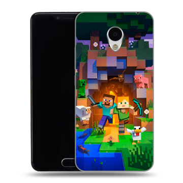 Пластиковый чехол на Meizu M3 с принтом Майнкрафт Minecraft Пластиковый чехол на Meizu M3 с принтом Майнкрафт Minecraft