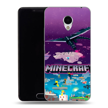 Пластиковый чехол на Meizu M3 с принтом Майнкрафт Minecraft