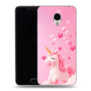 Пластиковый чехол на Meizu M3 с принтом Единорог