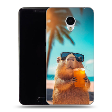 Пластиковый чехол на Meizu M3 с принтом Капибара