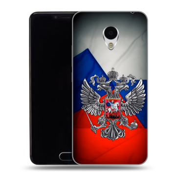 Пластиковый чехол на Meizu M3 с принтом Флаг России