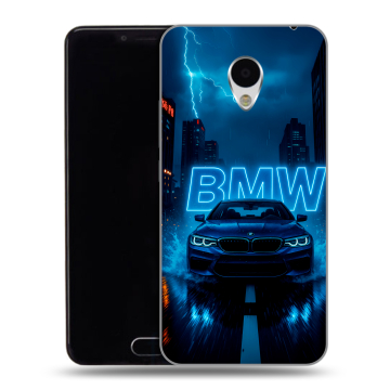 Пластиковый чехол на Meizu M3 с принтом BMW БМВ