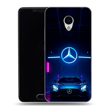 Пластиковый чехол на Meizu M3 с принтом Mercedes Мерседес