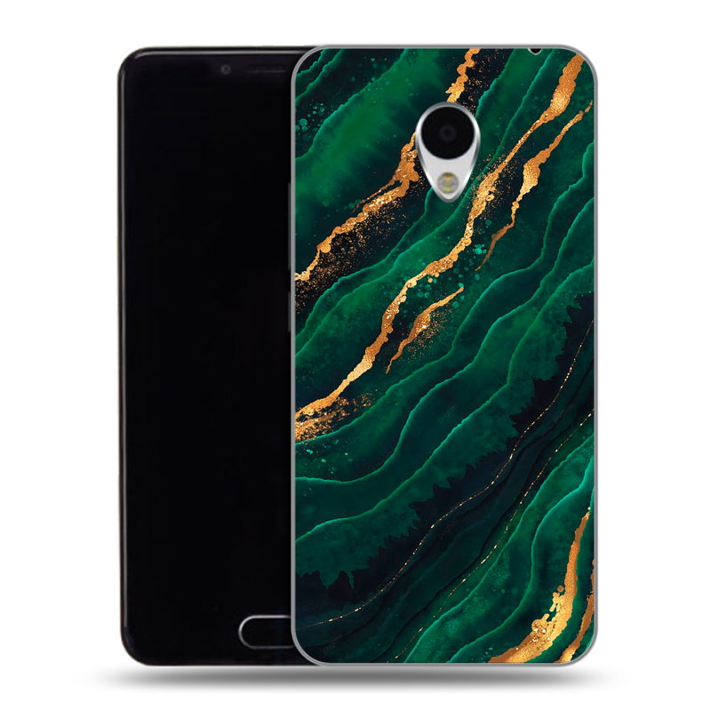 Пластиковый чехол на Meizu M3 с принтом Мрамор зеленое золото Пластиковый чехол на Meizu M3 с принтом Мрамор зеленое золото