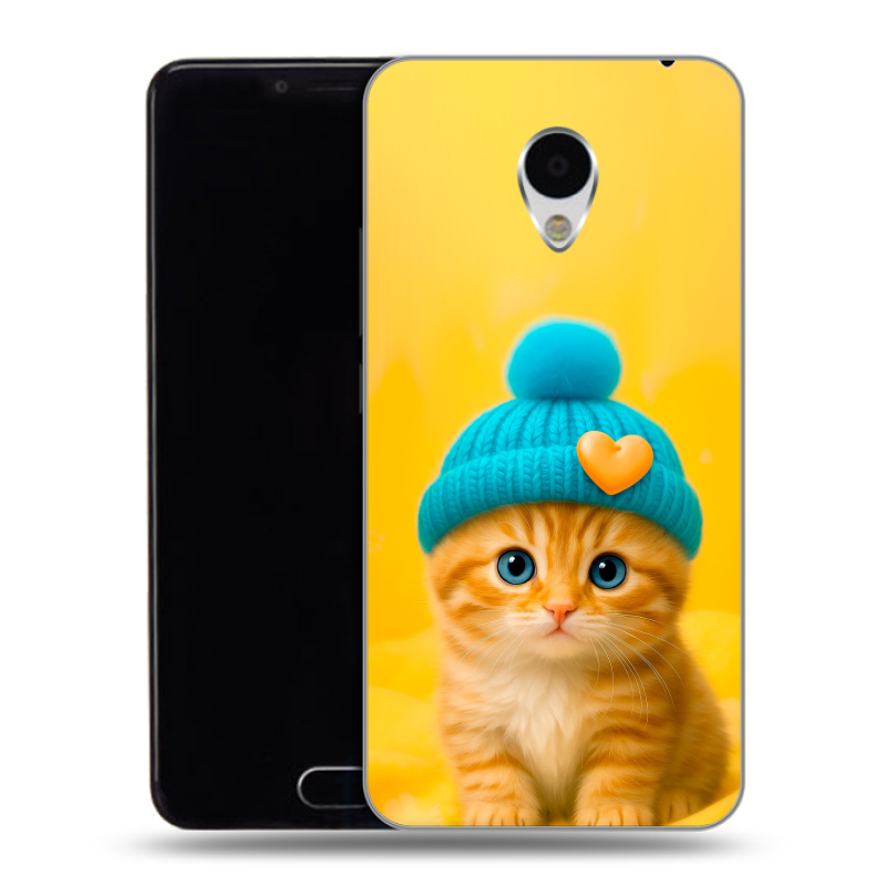 Пластиковый чехол на Meizu M3 с принтом Котенок в шапке Пластиковый чехол на Meizu M3 с принтом Котенок в шапке